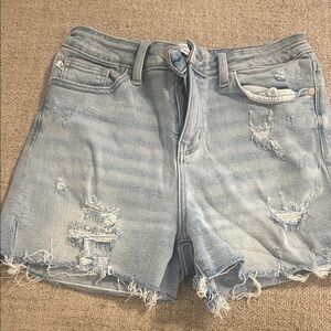 Light Blue Distressed Denim Women’s Shorts